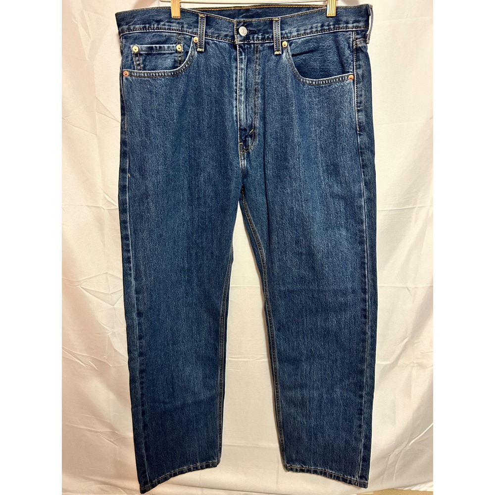 Levis 505 Jeans Mens 38x30 Regular Fit Straight Leg Blue Denim Classic